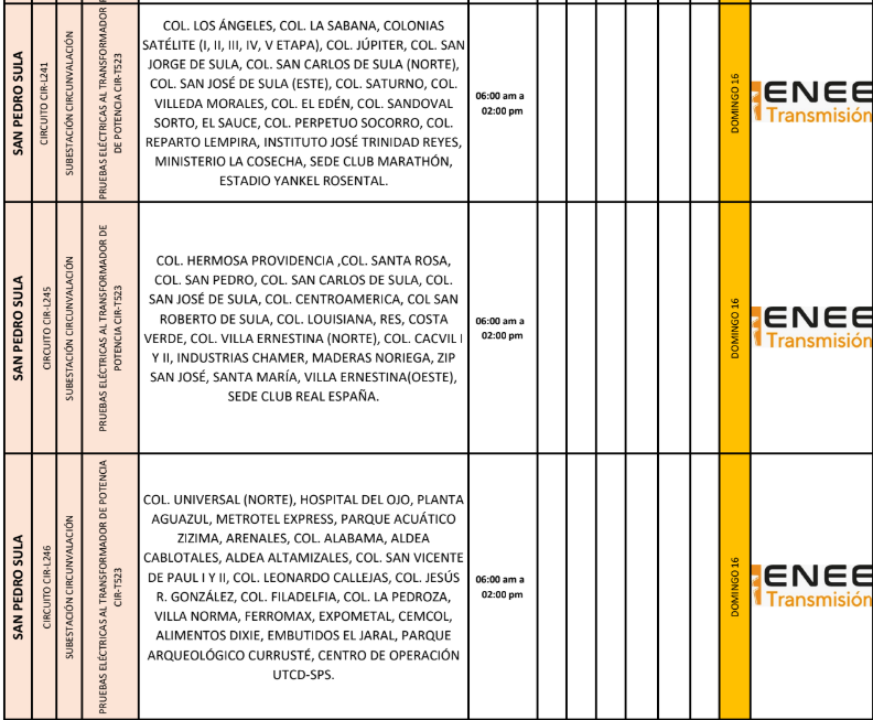 Lista de colonias que no tendrán luz pasado mañana