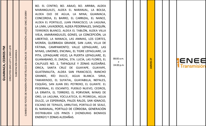 Lista de colonias que no tendrán luz pasado mañana