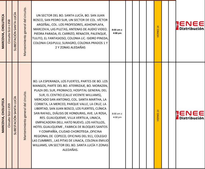 Lista de colonias que no tendrán luz pasado mañana