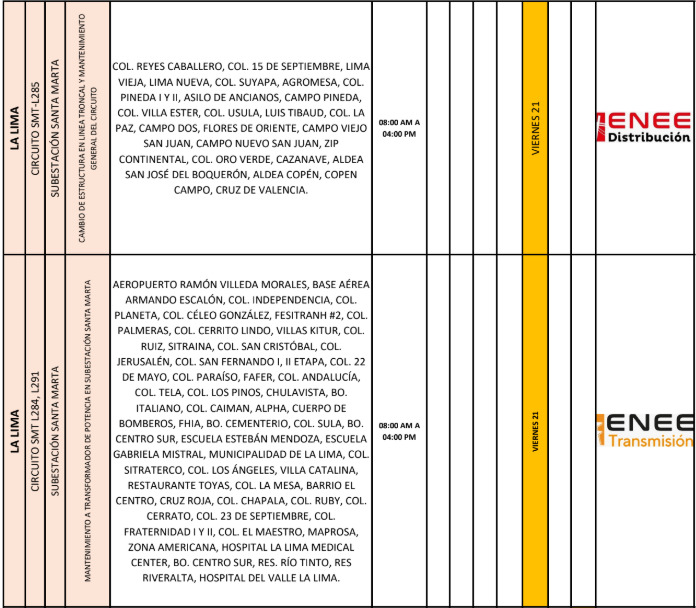 Lista de colonias que no tendrán luz pasado mañana
