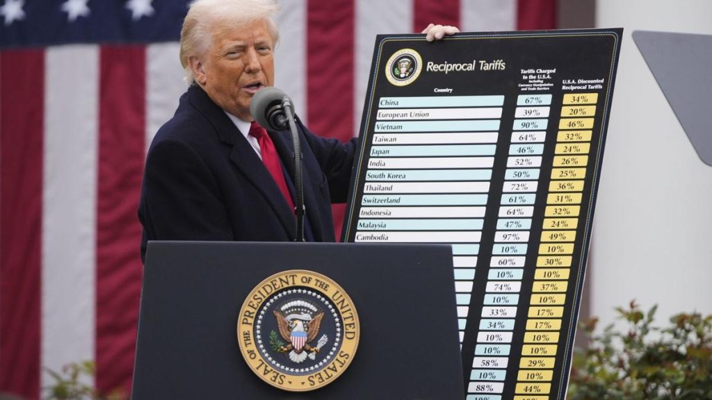 Donald Trump con una tabla