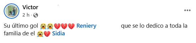Captura de pantalla del comentario