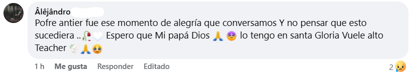 Captura de pantalla del comentario