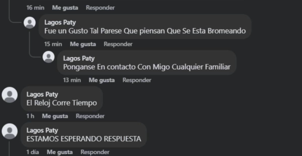 Captura de pantalla de los comentarios