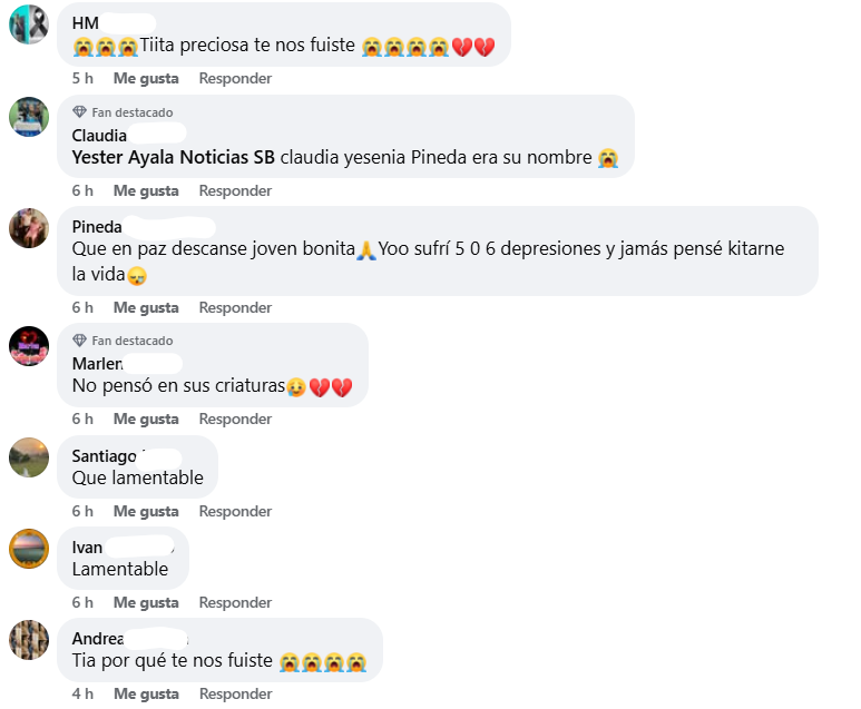 Captura de pantalla de los comentarios