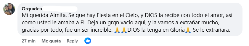 Captura de pantalla del comentario