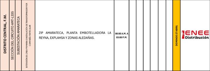 cortes programados de energía eléctrica.