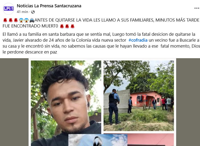 Captura de pantalla de la publicación