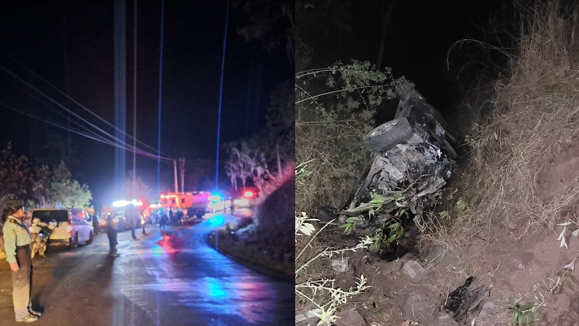 VIDEO: Pareja cae a una hondonada tras volcar su vehículo en Valle de Ángeles