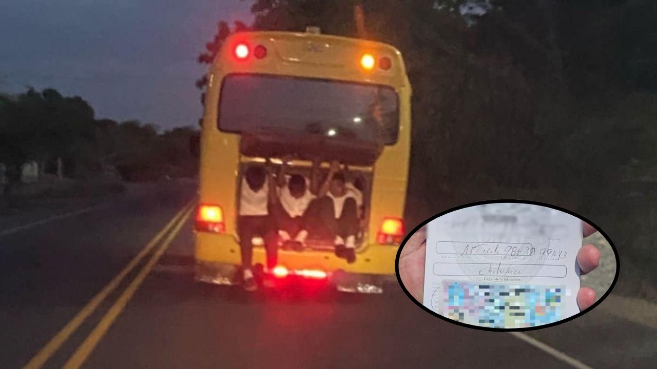 DNVT sanciona a conductor de bus que llevaba niños en maletero