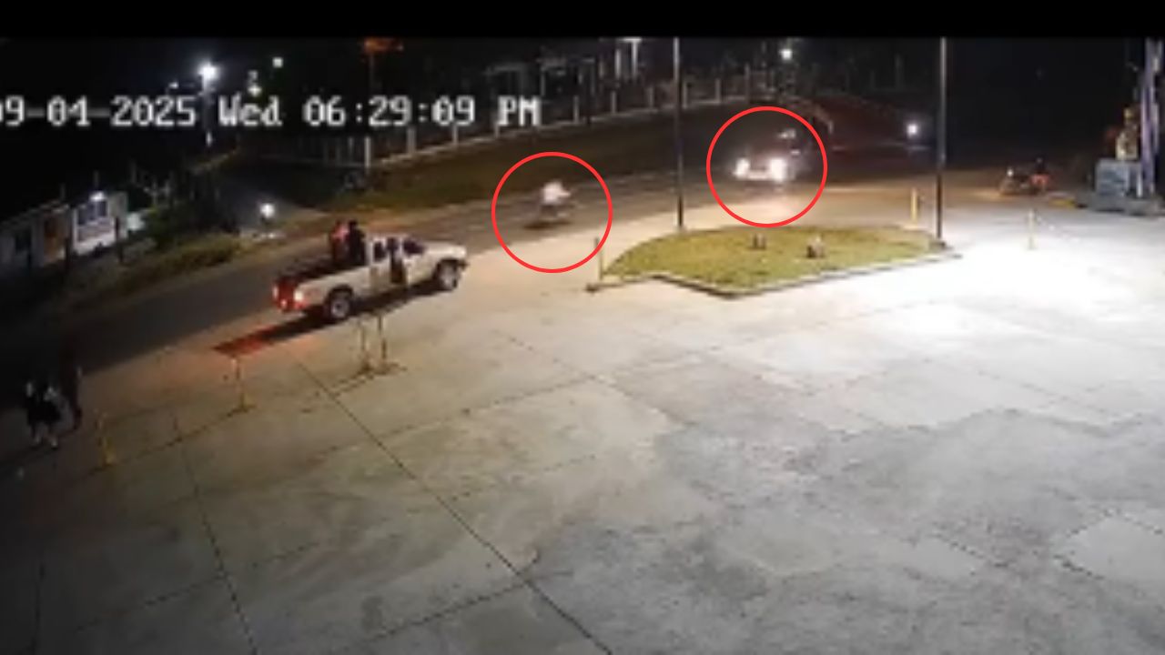 Graban choque entre motocicleta y carro en un sector de Honduras