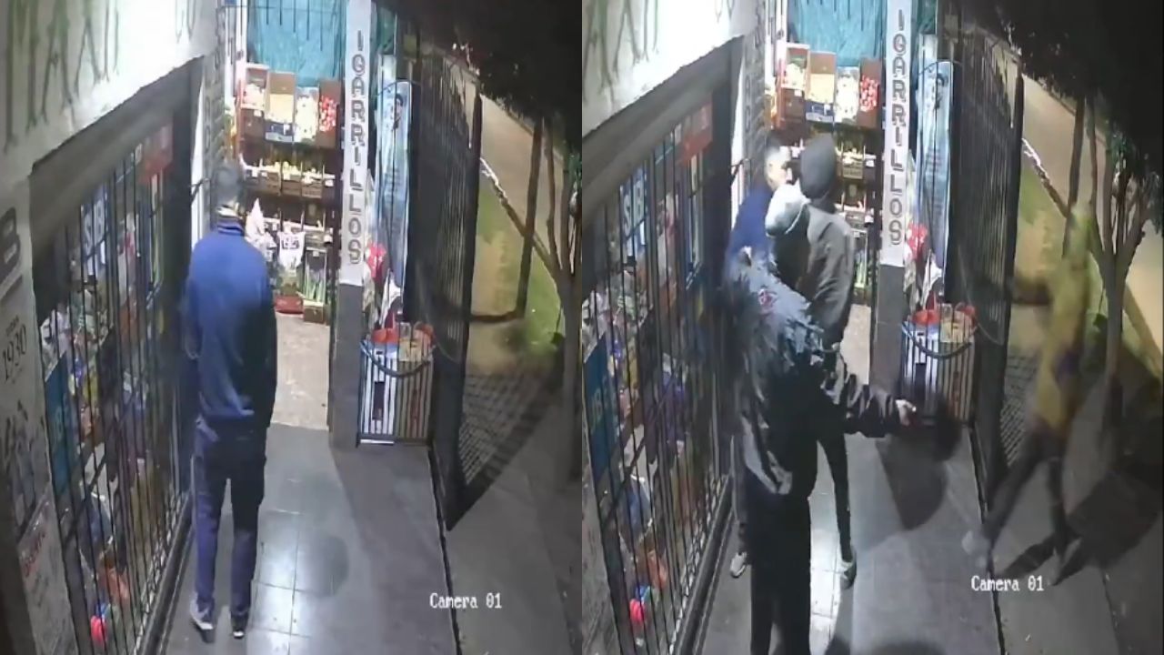 Cámara graba momento en que cliente de tienda evitó que le quitaran la vida
