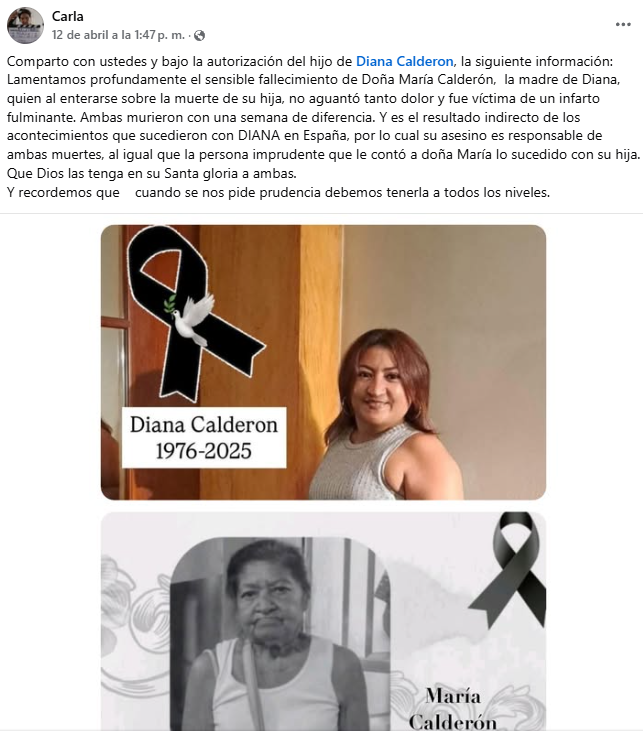 Captura de pantalla de la publicación