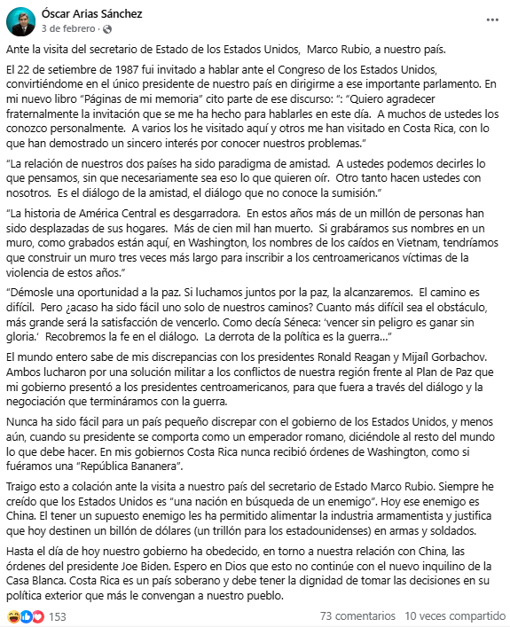 Captura de pantalla de la publicación