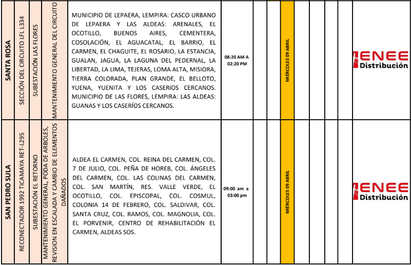 Lista de colonias que no tendrán luz pasado mañana