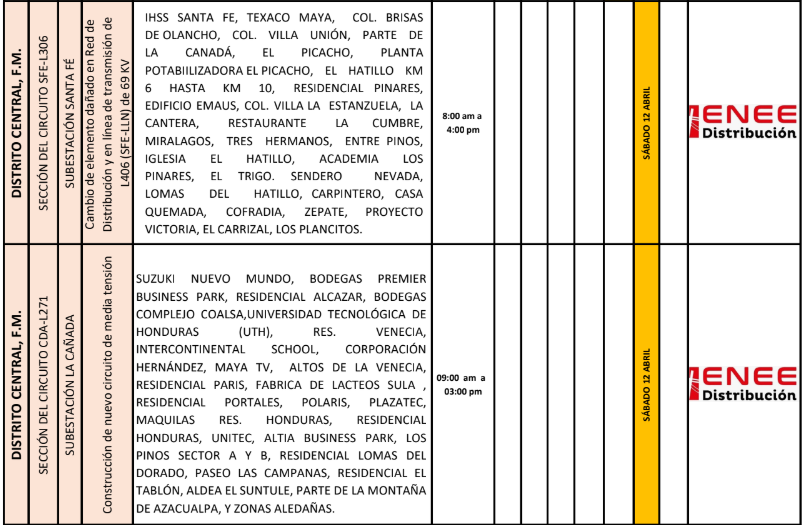 Lista de colonias que no tendrán luz pasado mañana