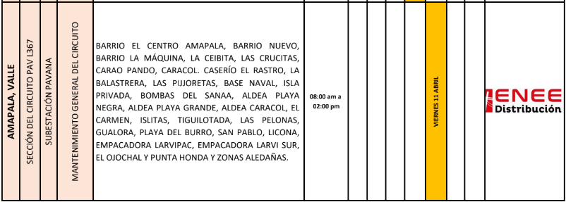 Lista de colonias que no tendrán luz pasado mañana