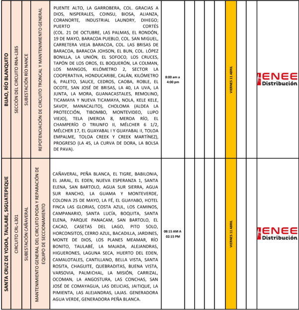 Lista de colonias que no tendrán luz pasado mañana