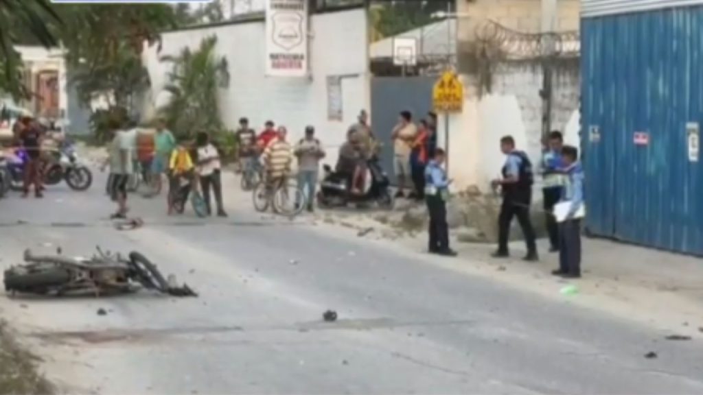 Accidente en la colonia Felipe Zelaya, San Pedro Sula.
