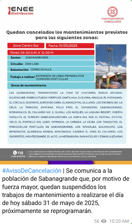 Captura de pantalla de la publicación