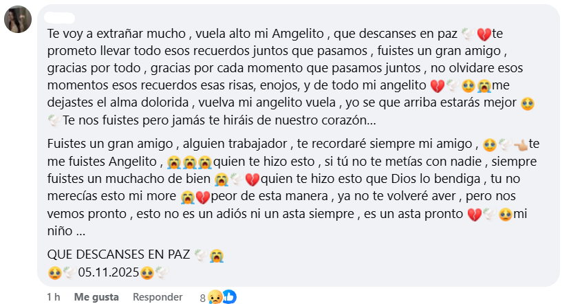 Captura de pantalla del comentario