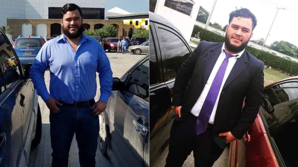 Dos fotografías del joven