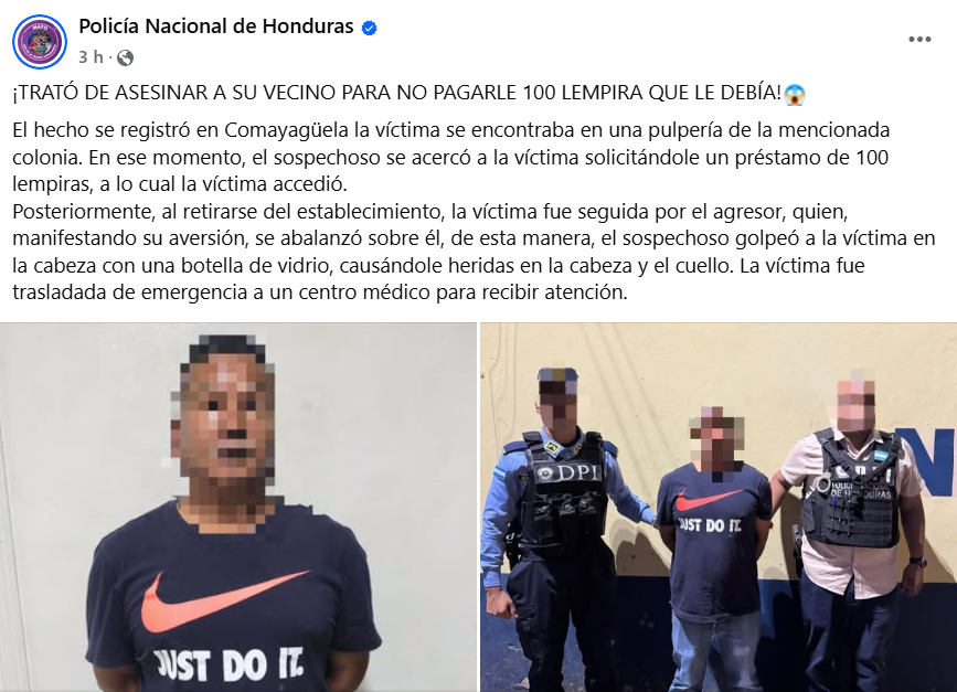 Captura de pantalla de la publicación