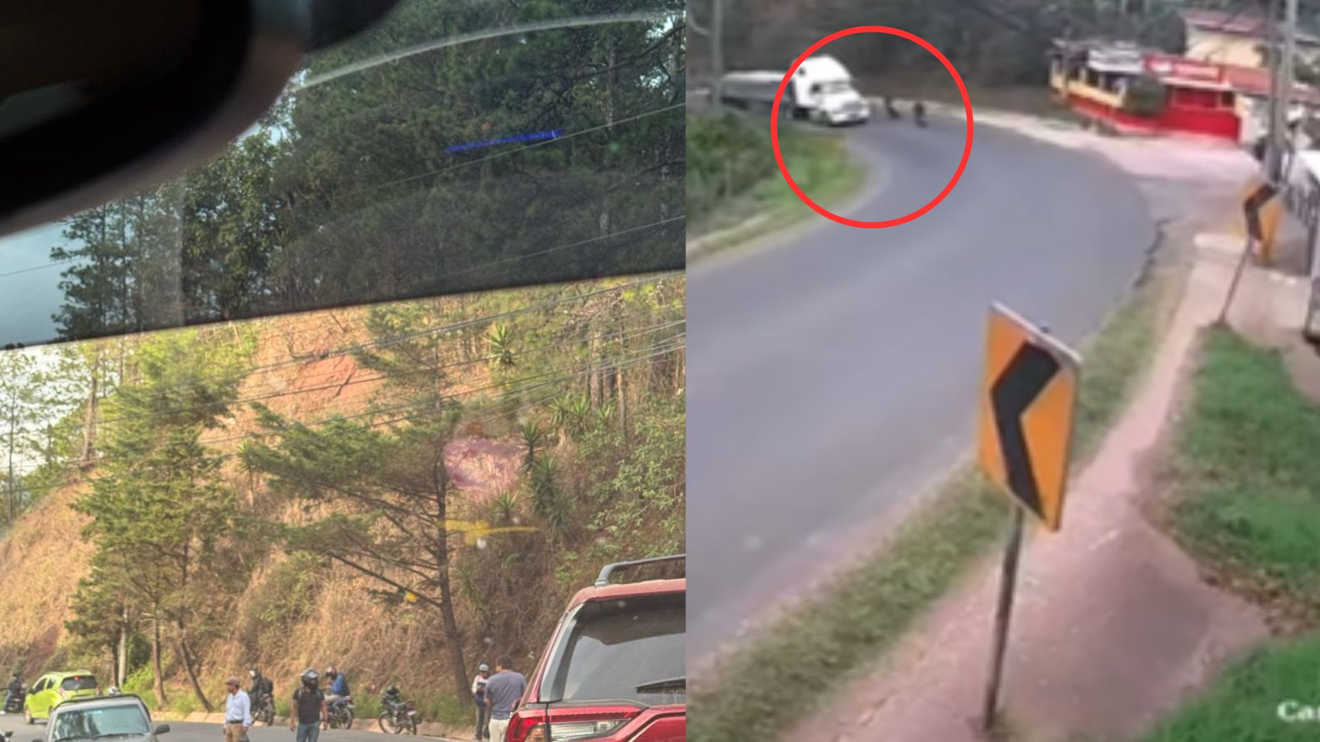 Cámara capta aparatoso accidente entre dos motos en carretera a Valle de Ángeles