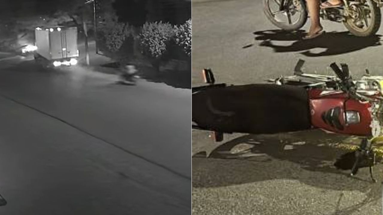 Video captó accidente en que murió motociclista tras chocar contra camión en Yoro