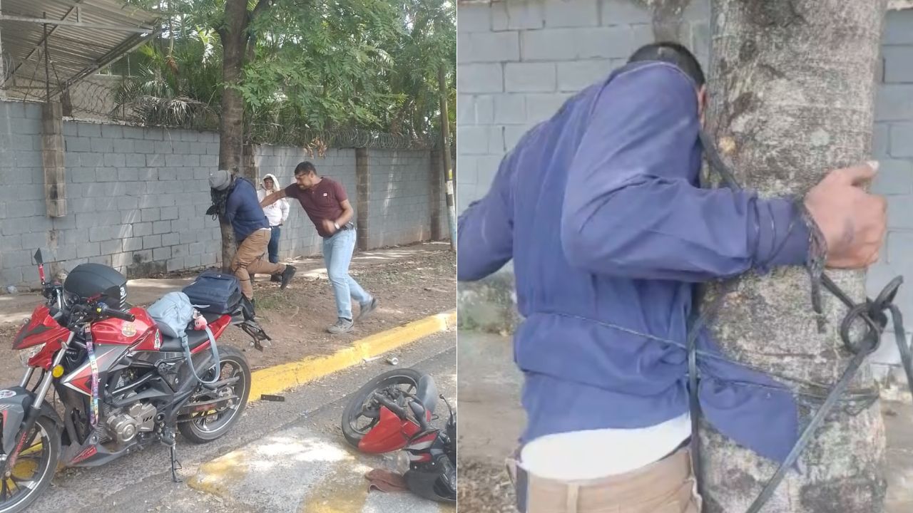 ¿Qué pasó con hombre que fue amarrado tras asaltar con grapadora en Tegucigalpa?