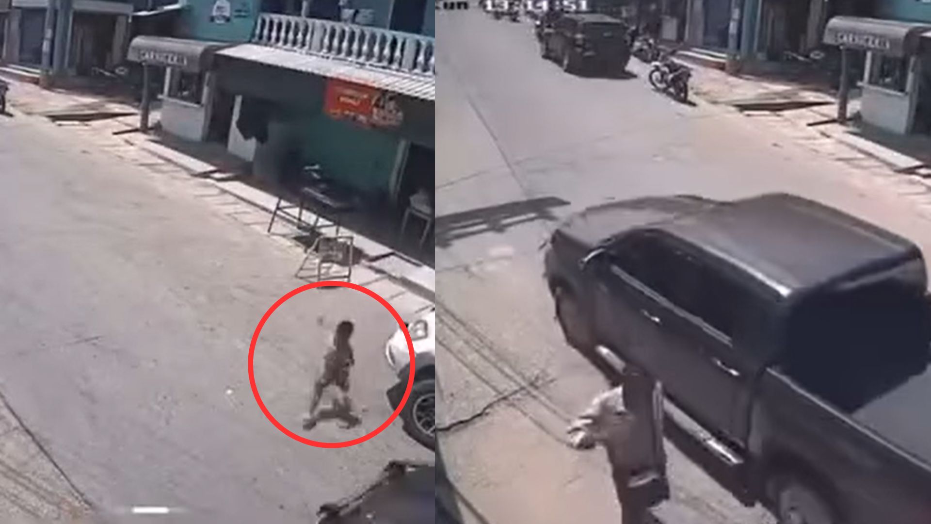 Cámara capta cuando niño es atropellado al salir corriendo de una pulpería