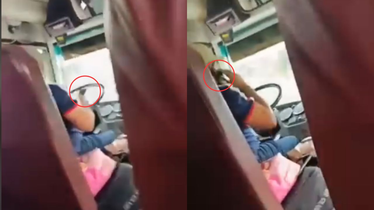 Vídeo: Exponen a conductor de bus interurbano por usar celular mientras manejaba