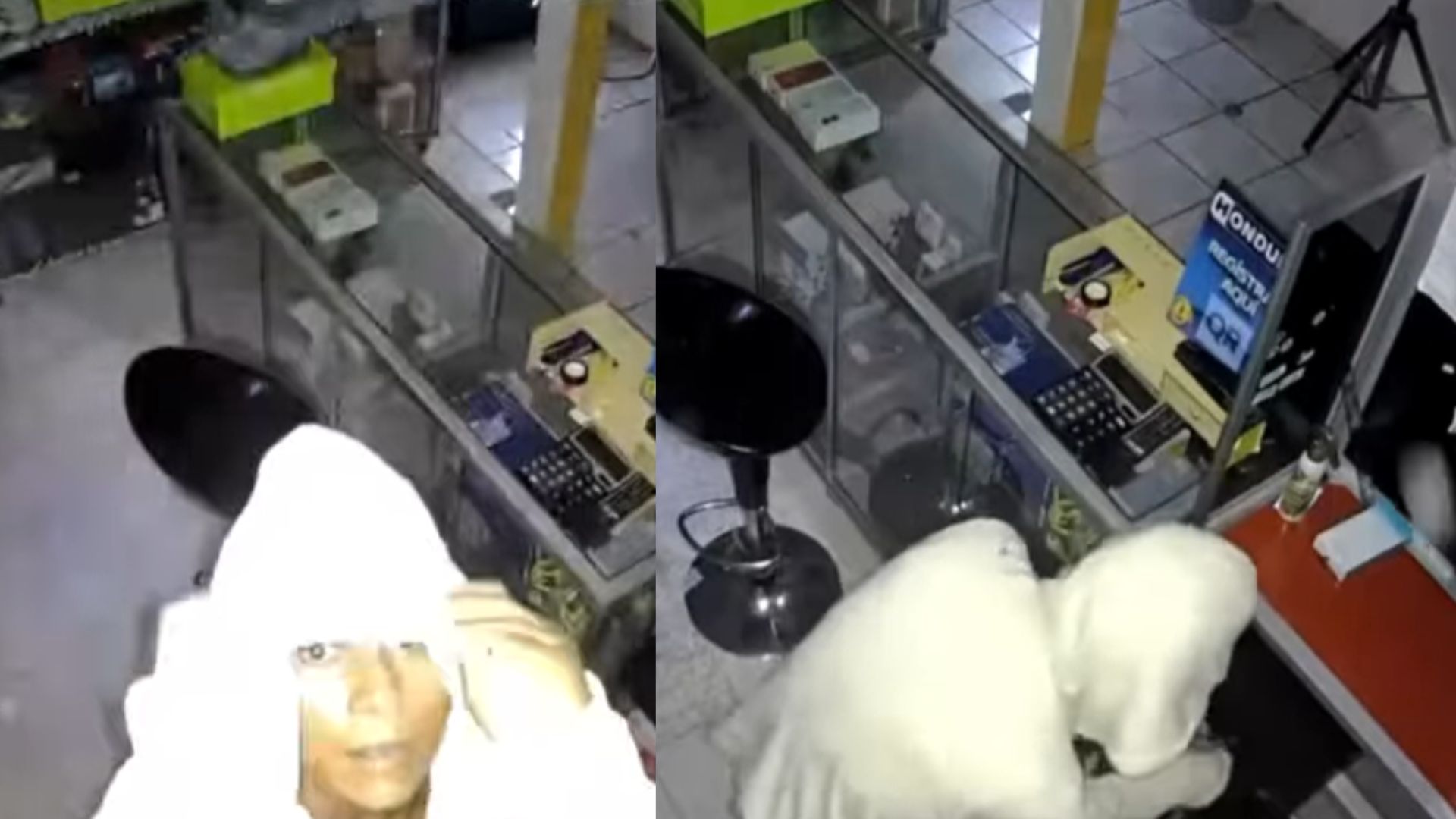 Ladrón ingresa a robar a tienda en Tocoa y queda en evidencia al mover las cámaras