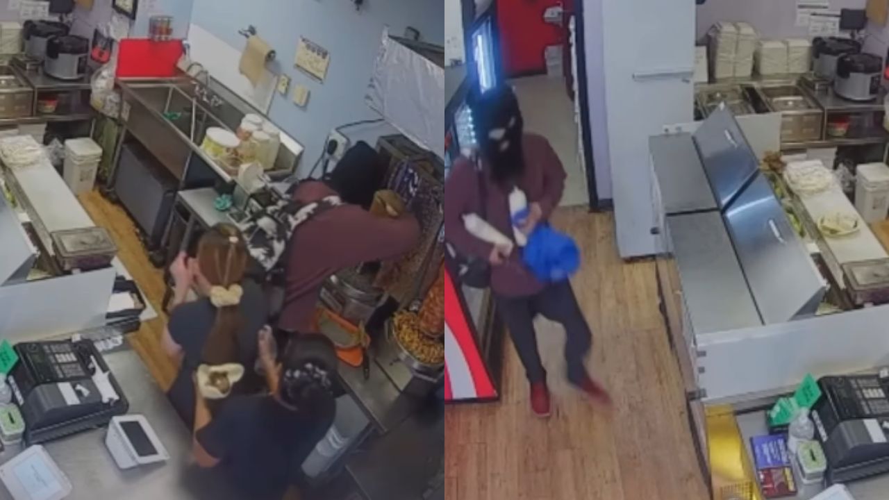 Vídeo: Hombre entra a restaurante y amenaza con machete para robar comida