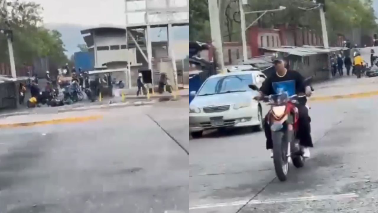 Vídeo: Así fueron 'ahuyentados'  motociclistas por hacer 'piruetas' frente a la UNAH