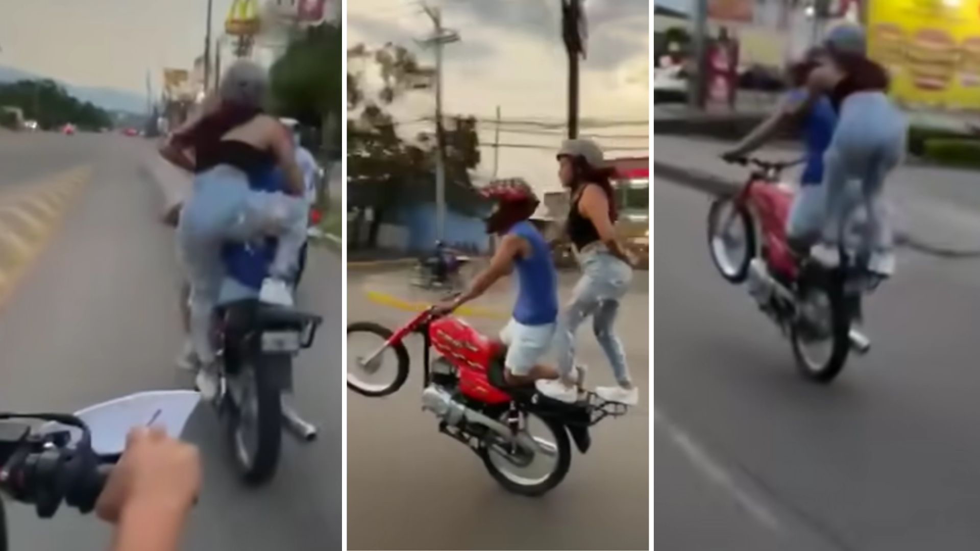 Video: motociclistas retan a autoridades con 'mortal' pirueta en Tegucigalpa