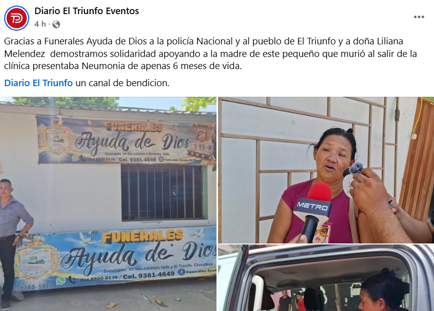 Captura de pantalla de la publicación