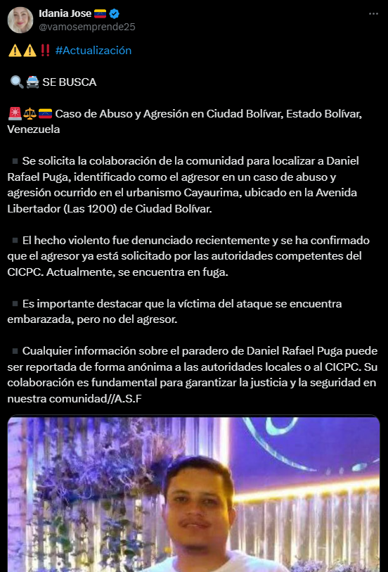 Captura de pantalla de la publicación