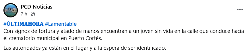 Captura de pantalla de la publicación