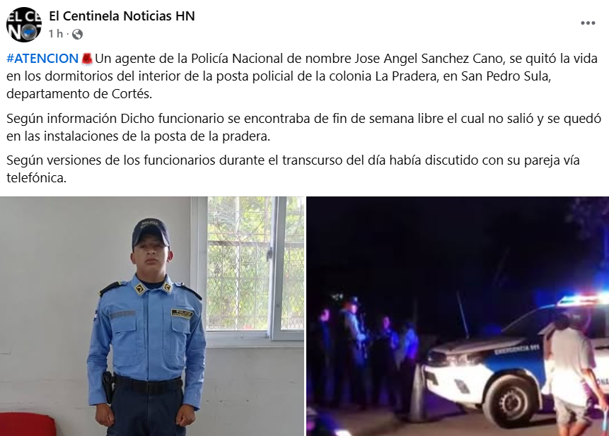 Captura de pantalla de la publicación