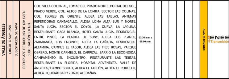 Lista de colonias que no tendrán luz pasado mañana