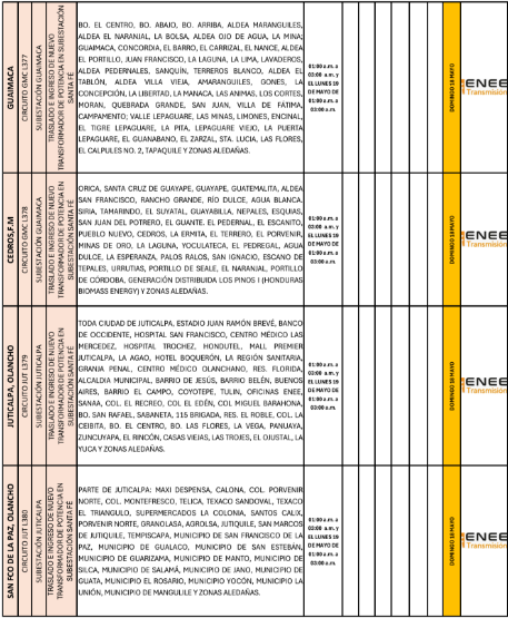 Lista de colonias que no tendrán luz pasado mañana