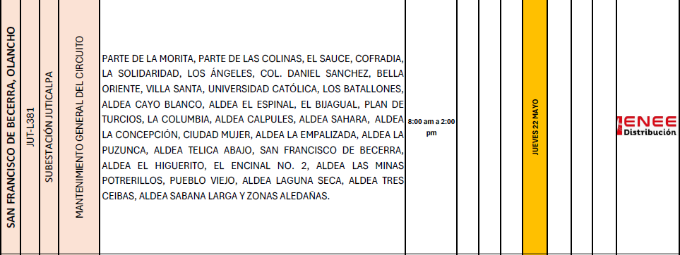 Lista de colonias que no tendrán luz pasado mañana