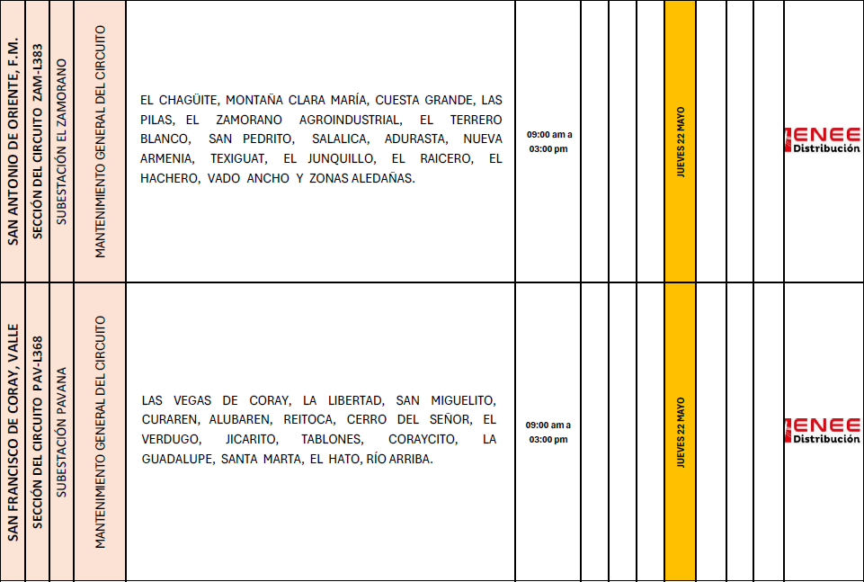 Lista de colonias que no tendrán luz pasado mañana