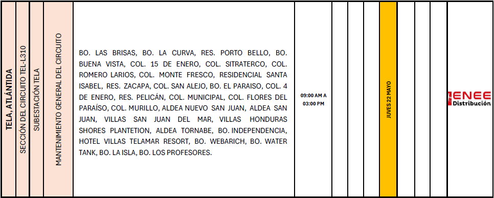 Lista de colonias que no tendrán luz pasado mañana