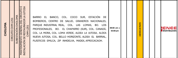 Lista de colonias que no tendrán luz pasado mañana