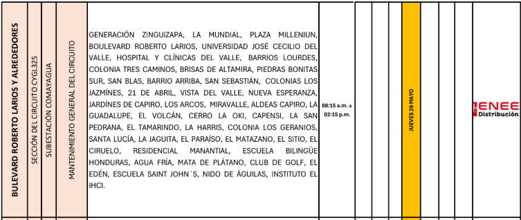 Lista de colonias que no tendrán luz pasado mañana
