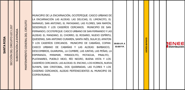 Lista de colonias que no tendrán luz pasado mañana