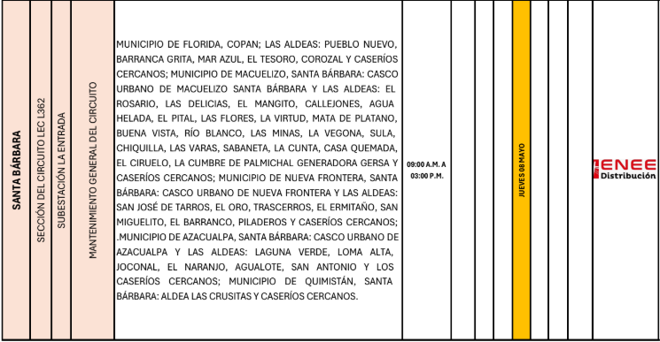 Lista de colonias que no tendrán luz pasado mañana