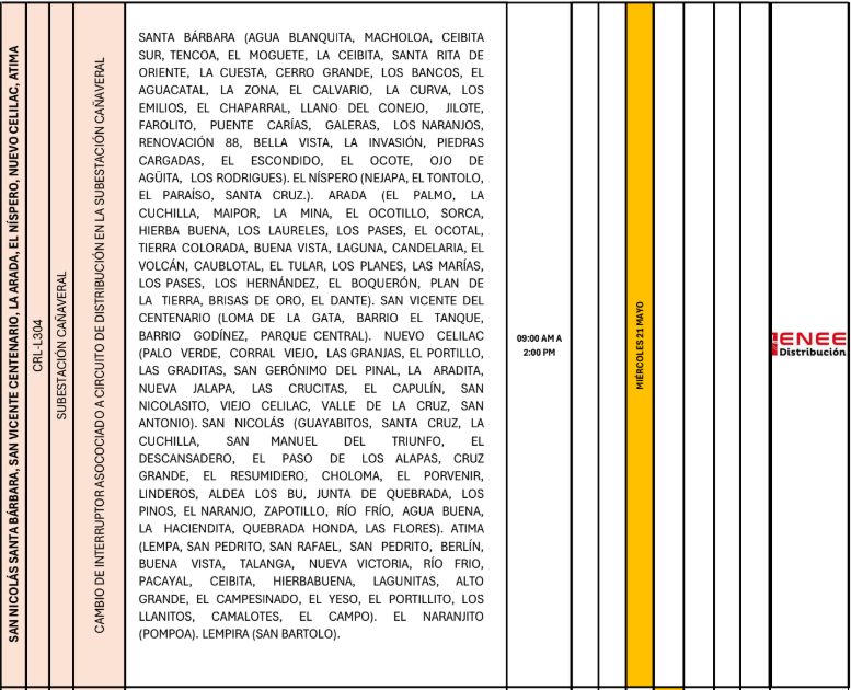 Lista de colonias que no tendrán luz pasado mañana